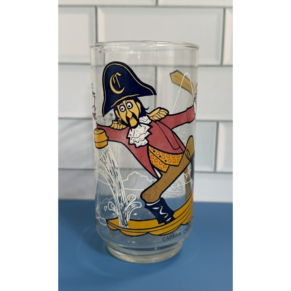 Vintage 1977 McDonaldland Action Series Glass "Captain Crook" Drinking Tumbler